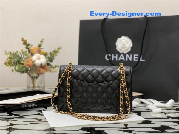 Chanel classic flap caviar leather bag small - Image 8