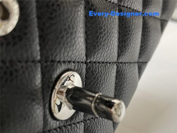 Chanel classic flap caviar leather bag small - Image 5