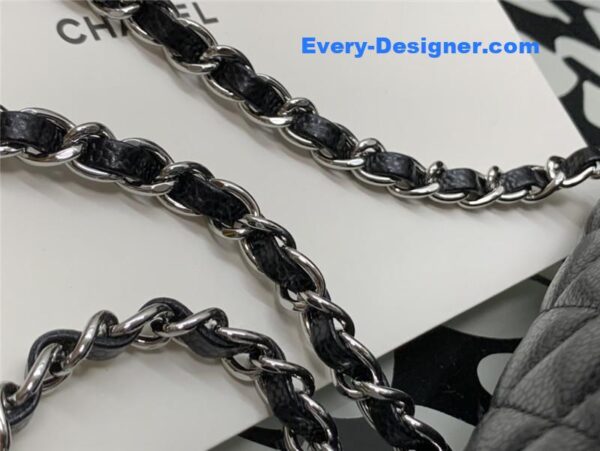 Chanel classic flap caviar leather bag small - Image 6