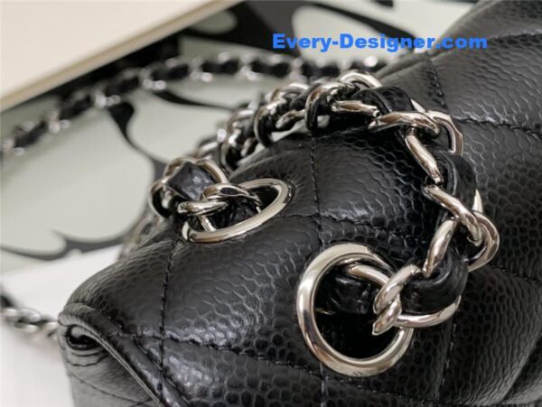Chanel classic flap caviar leather bag small - Image 7