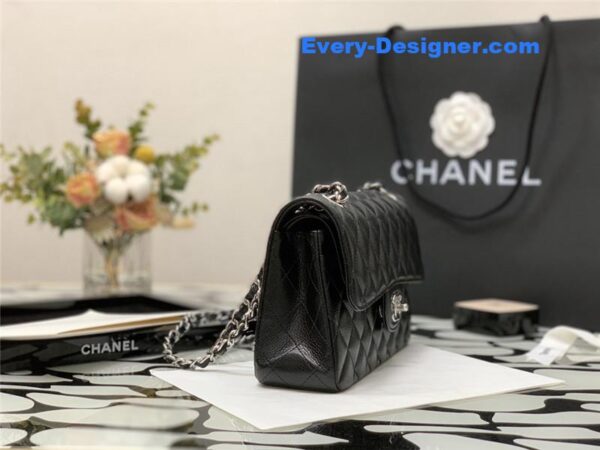 Chanel classic flap caviar leather bag small - Image 8