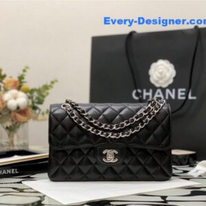 Chanel classic flap caviar leather bag small
