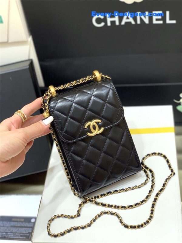 Chanel gold beads mobile phone bag - Image 2