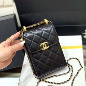 Chanel gold beads mobile phone bag