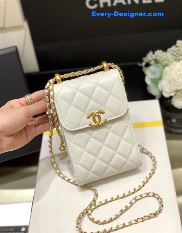 Chanel gold beads mobile phone bag - Image 4