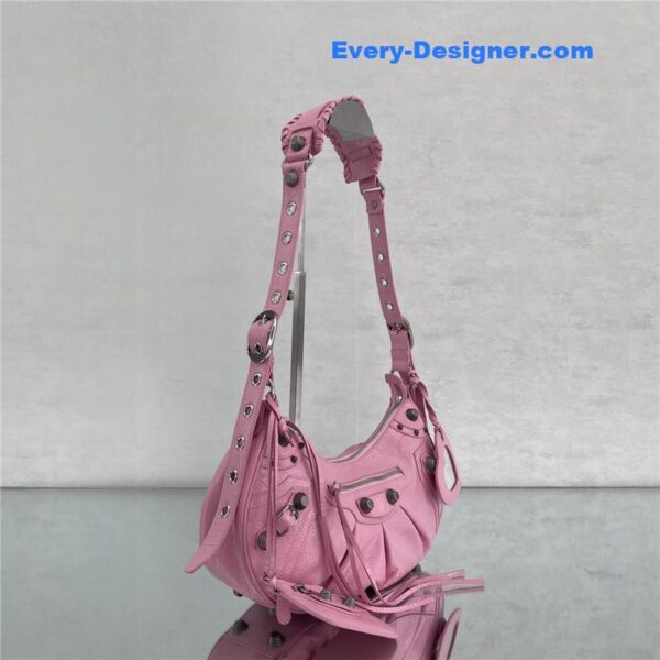 balenciaga le cagole leather shoulder bag pink - Image 3