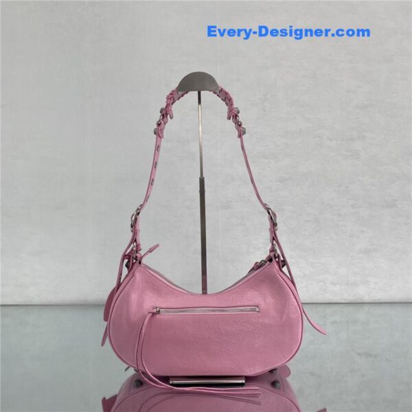 balenciaga le cagole leather shoulder bag pink - Image 4