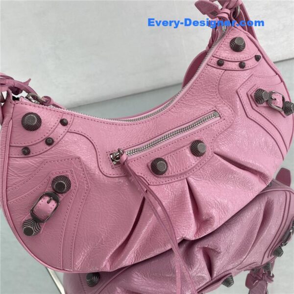 balenciaga le cagole leather shoulder bag pink - Image 6