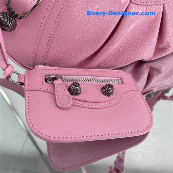 balenciaga le cagole leather shoulder bag pink - Image 8