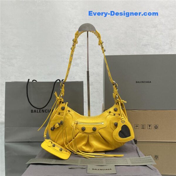 balenciaga le cagole leather shoulder bag yellow - Image 2