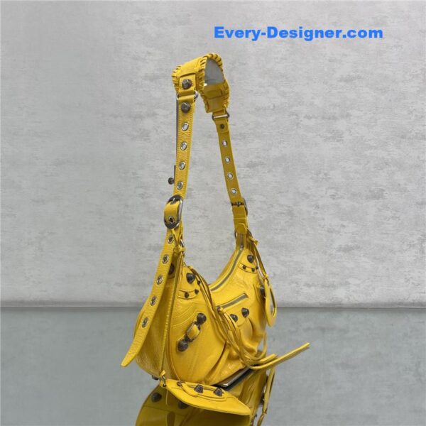 balenciaga le cagole leather shoulder bag yellow - Image 3