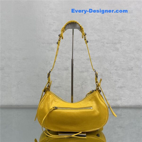 balenciaga le cagole leather shoulder bag yellow - Image 4