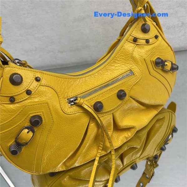 balenciaga le cagole leather shoulder bag yellow - Image 6