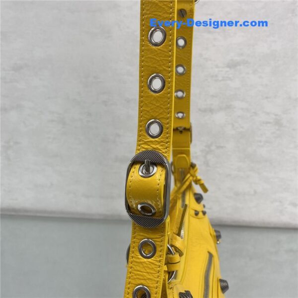 balenciaga le cagole leather shoulder bag yellow - Image 7