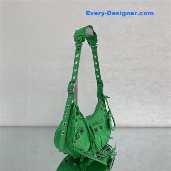 balenciaga le cagole leather shoulder bag green - Image 3