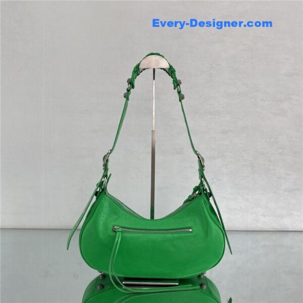 balenciaga le cagole leather shoulder bag green - Image 4