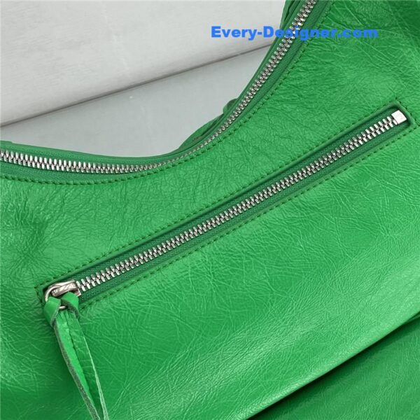 balenciaga le cagole leather shoulder bag green - Image 7