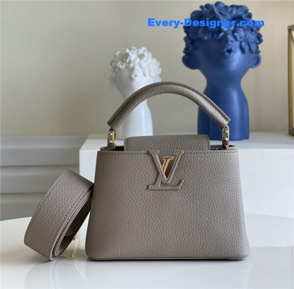 louis vuitton lv capucines mini bag grey - Image 5