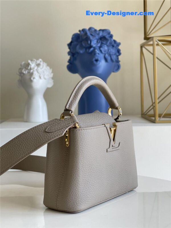louis vuitton lv capucines mini bag grey - Image 8