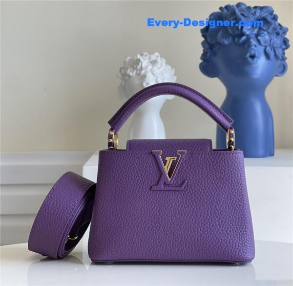 louis vuitton lv capucines mini bag purple - Image 5