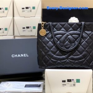 Chanel vintage caviar medallion tote bag