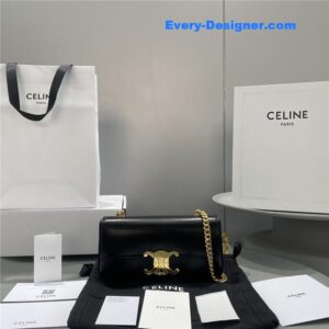 celine triomphe chain shoulder bag small