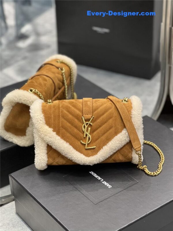 ysl wool suede envelope bag - Image 9