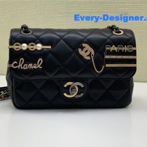 Chanel badge cf metal decorative chain bag large
