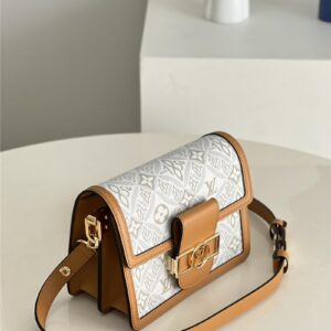 louis vuitton lv dauphine small white monogram canvas bag