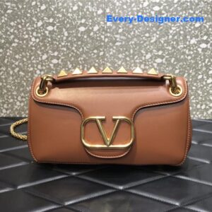 valentino garavani stud sign leather shoulder bag