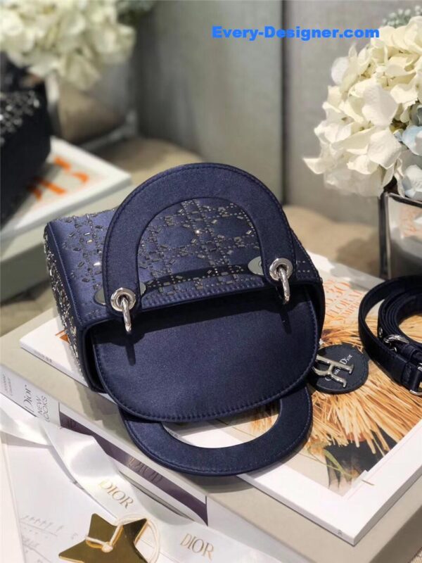 mini lady dior bag black strass cannage satin - Image 8