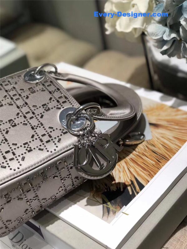 mini lady dior bag black strass cannage satin - Image 5