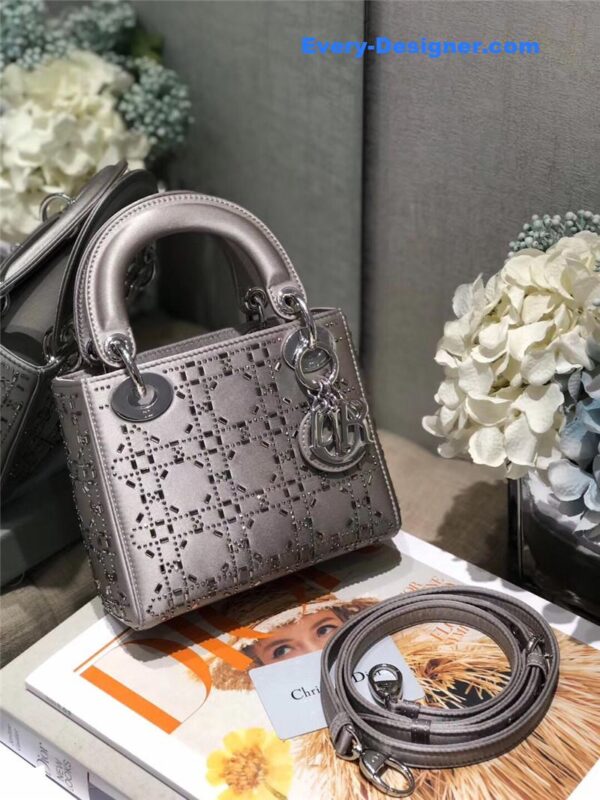 mini lady dior bag black strass cannage satin - Image 7