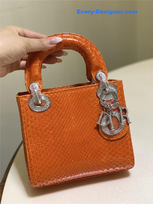 dior limited edition mini python leather lady bag - Image 8