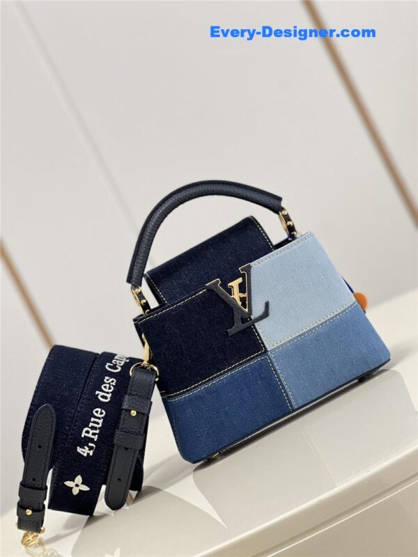 louis vuitton lv capucines mini denim bag - Image 5
