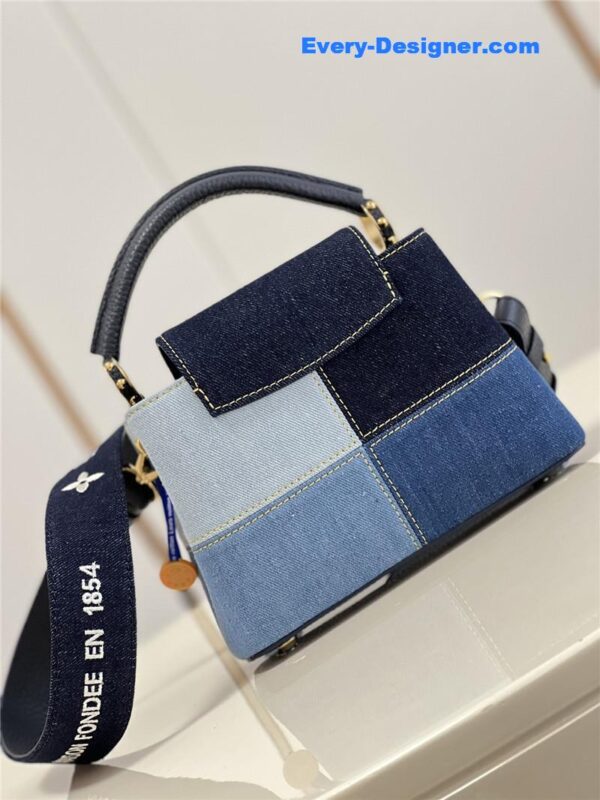 louis vuitton lv capucines mini denim bag - Image 6