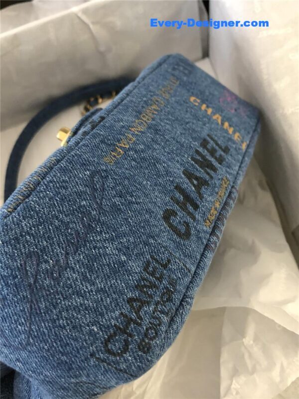 Chanel graffiti denim cf bag - Image 7