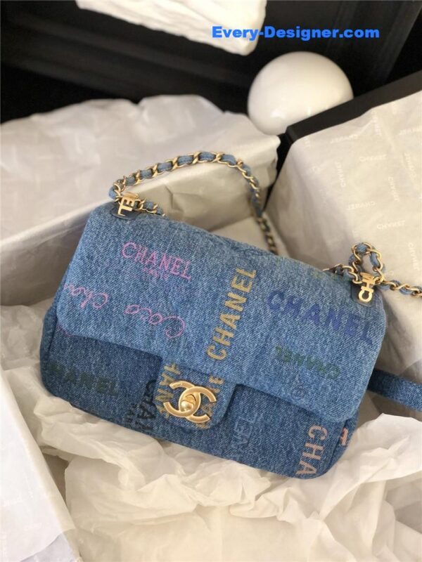 Chanel graffiti denim cf bag - Image 3
