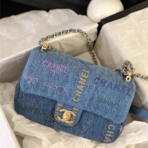 Chanel graffiti denim cf bag