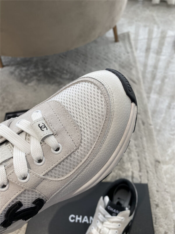 Chanel White and Black CC Runners - Image 3