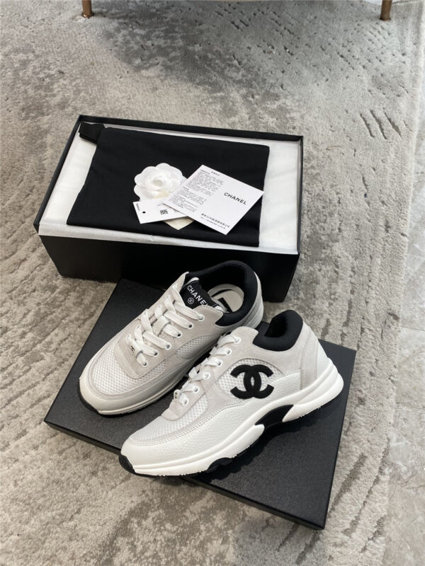 Chanel White and Black CC Runners - Image 4