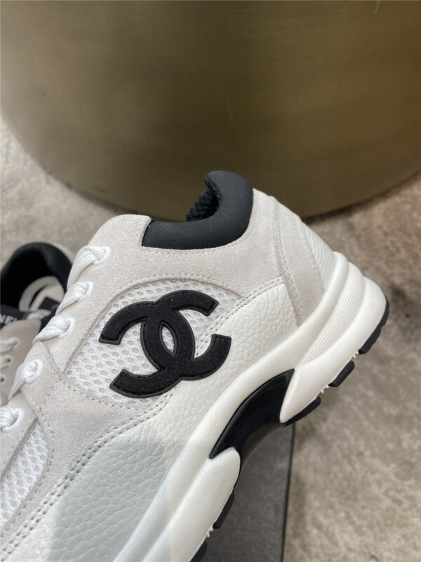 Chanel White and Black CC Runners - Image 6