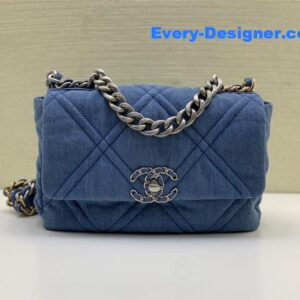 Chanel denim light silver 19 bag