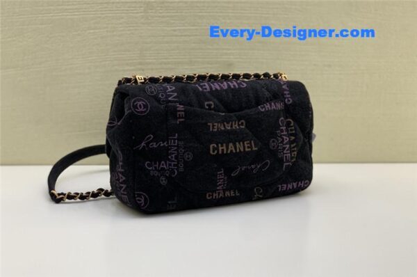 Chanel graffiti denim print cf bag - Image 7