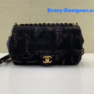 Chanel graffiti denim print cf bag
