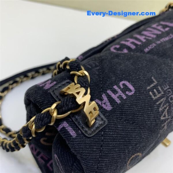 Chanel graffiti denim print cf bag small - Image 4