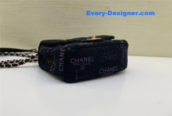 Chanel graffiti denim print cf bag small - Image 6