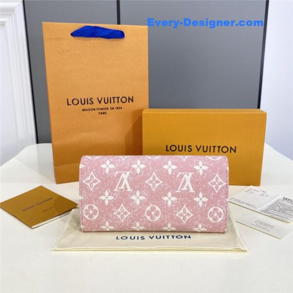 louis vuitton lv denim jacquard sarah wallet - Image 4