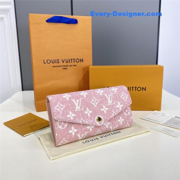 louis vuitton lv denim jacquard sarah wallet - Image 6