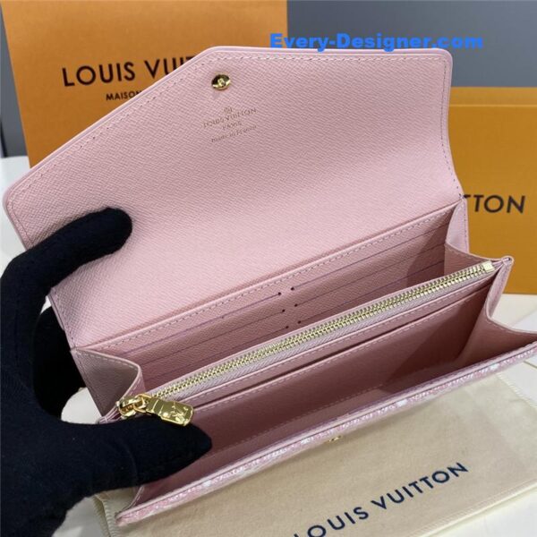louis vuitton lv denim jacquard sarah wallet - Image 7